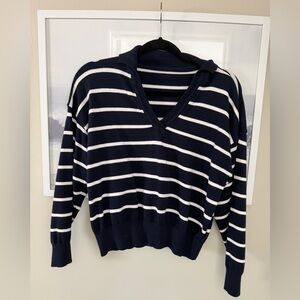 Blue and white striped sweater - size M and so comfy